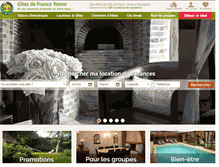 Tablet Screenshot of gites-de-france-yonne.com